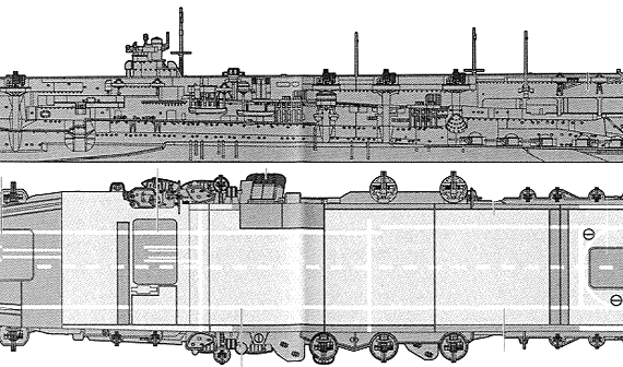 Корабль IJN Kaga [Aircraft Carrier] - чертежи, габариты, рисунки